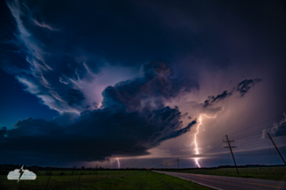 Lightning above and below, plus lightning bugs. Lightning above and below, plus lightning bugs.