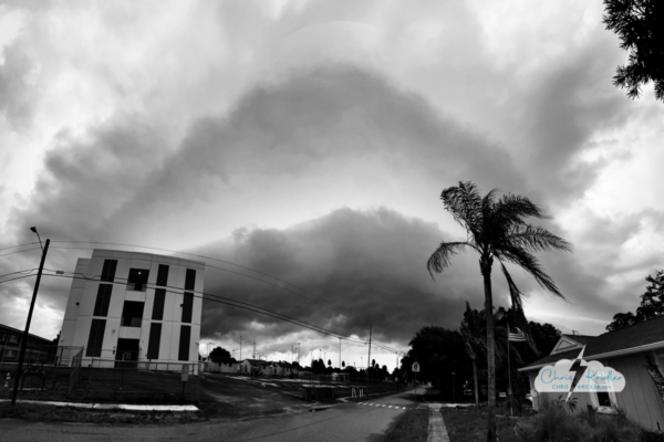 A multi-image phone panorama emphasizes the curvature of an incoming shelf cloud June 19. A multi-image phone panorama emphasizes the curvature of an incoming shelf cloud June 19.