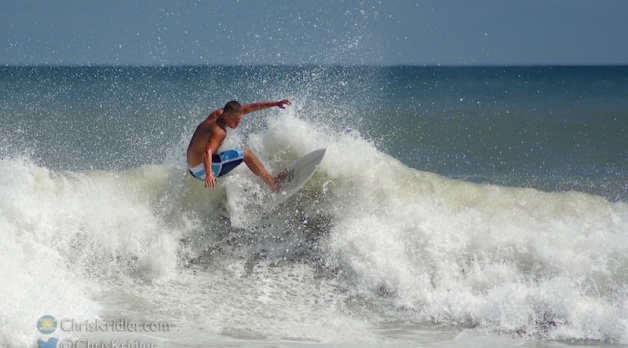 30 September 2015: Big waves at Cocoa Beach, Florida, from offshore Hurricane Joaquin