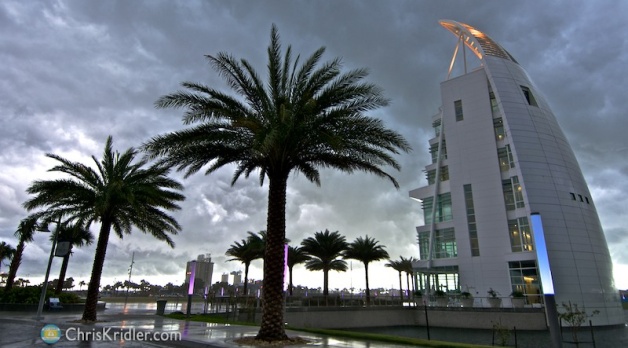 I got a few final shots of the rain hitting Port Canaveral.