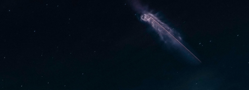 31 March 2025: Rocket with Fram2 polar orbit mission soars over a line of lightning storms